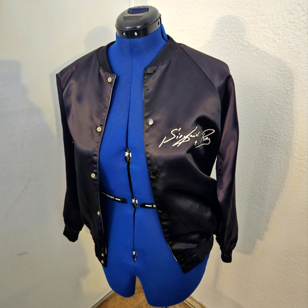 RARE!!! Vintage White Tiger Satin Bomber reversible (80's Siegfried & Roy)